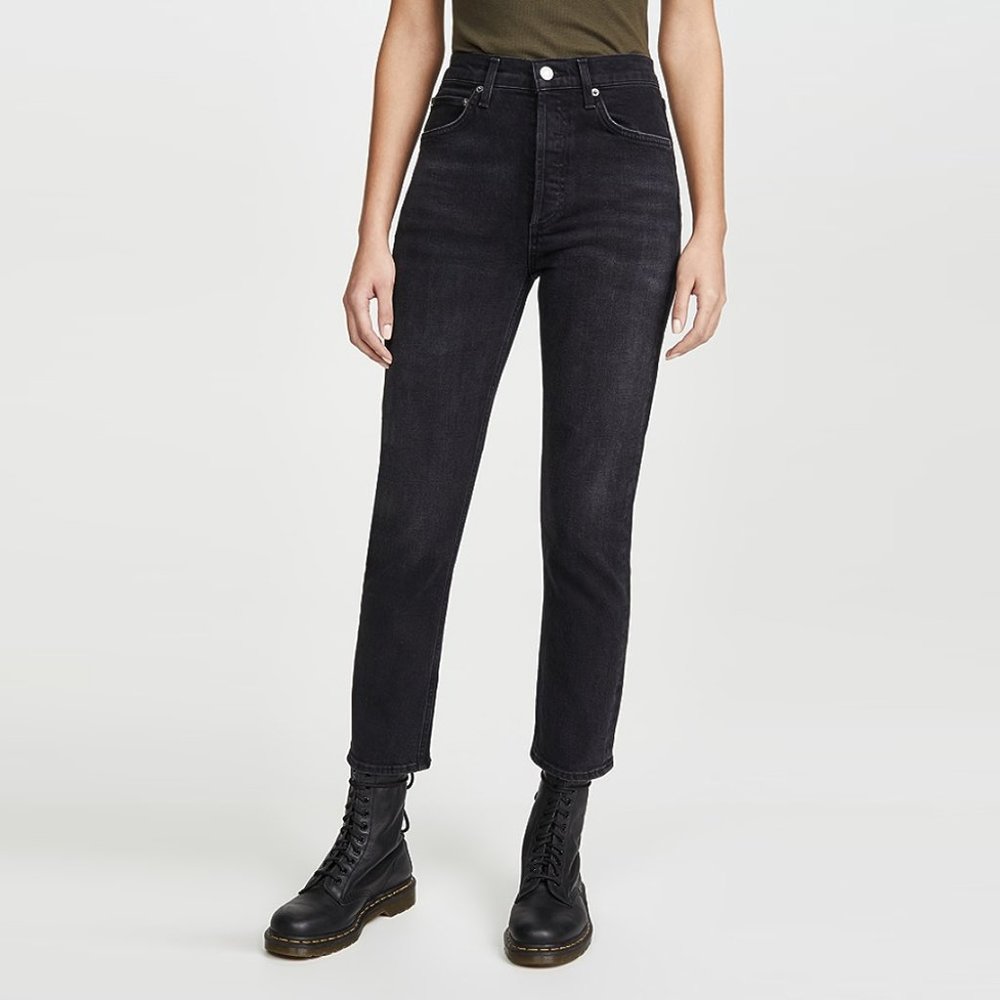 Agolde Riley High-rise Jeans in blue black